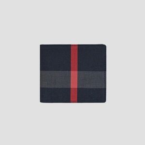 BURBERRY NAVY CHECK BIFOLD WALLET